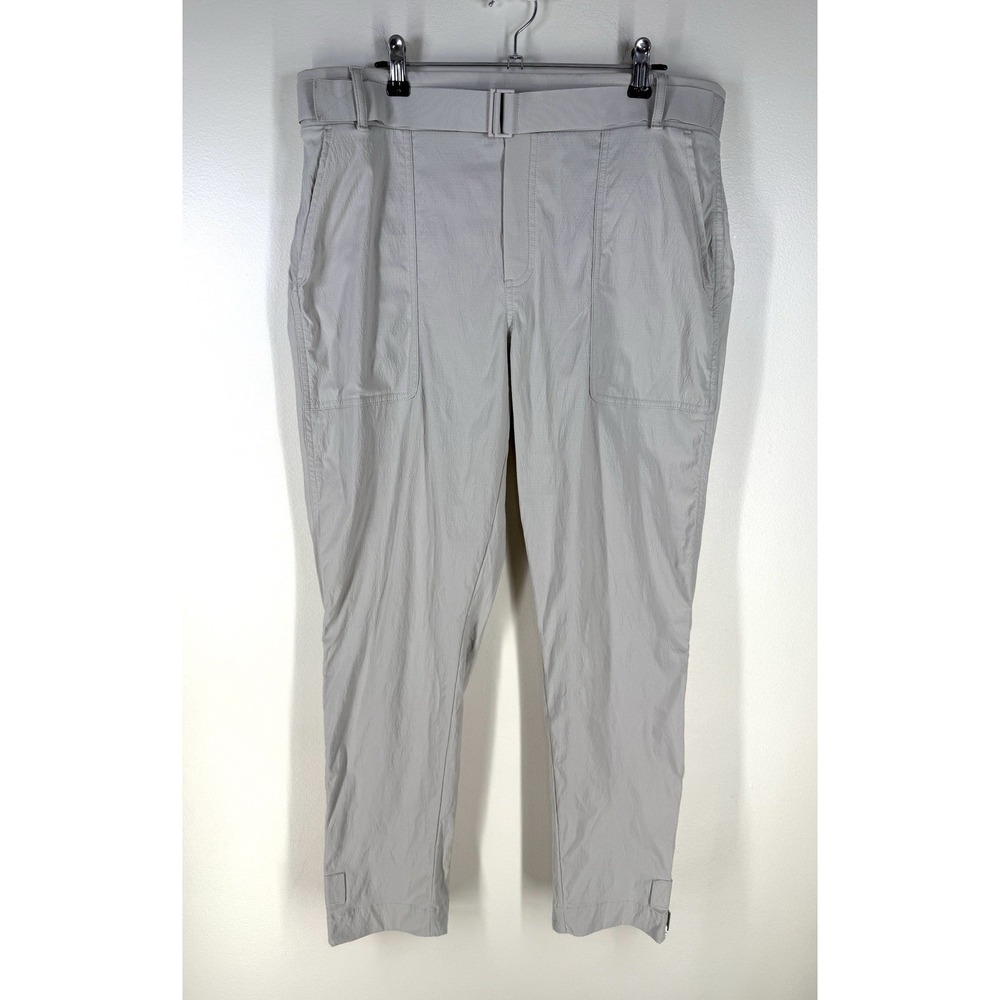 Athleta Trekkie Jogger Pants Gray Ripstop Hiking Travel Women's Size 12 Nylon